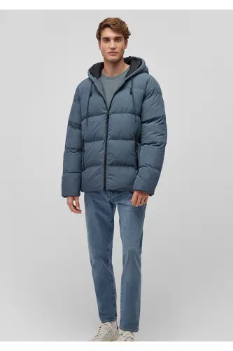 Hooded Navy Blue Puffer Jacket 0110349-70501 - 1