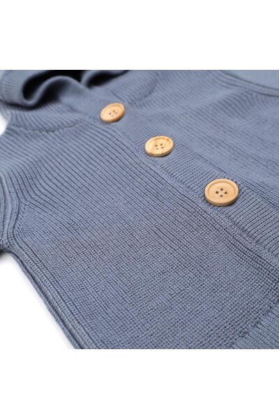 Hooded Organic Cotton Baby & Kids Sweatshirt Blue - 4