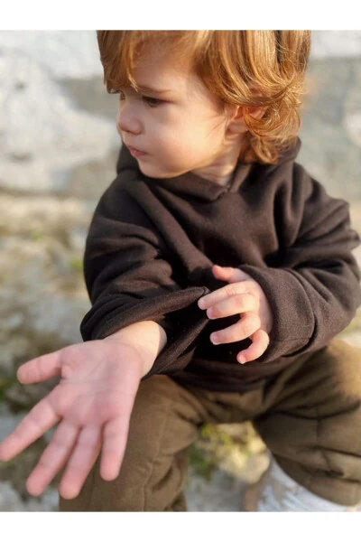 Hooded Oversize Sweatshirt - Baby/Kids Thick Fleece Fabric with Three Threads - GENEL MARKALAR