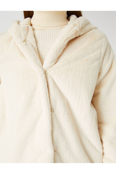 Hooded oversized plush short coat - 5