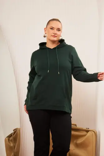 Hooded Oversized Sweatshirt Emerald - 1