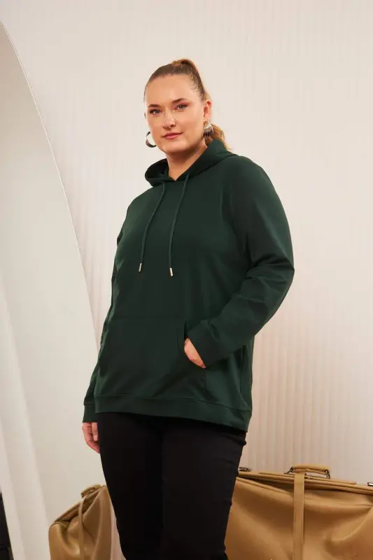 Hooded Oversized Sweatshirt Emerald - 2