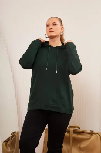 Hooded Oversized Sweatshirt Emerald - 3