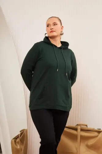 Hooded Oversized Sweatshirt Emerald - 4