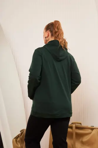 Hooded Oversized Sweatshirt Emerald - 5