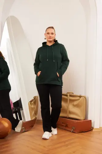 Hooded Oversized Sweatshirt Emerald - 6