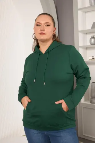 Hooded Oversized Sweatshirt Emerald - 1