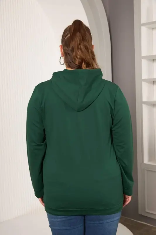 Hooded Oversized Sweatshirt Emerald - 5