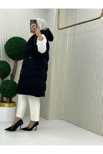 Hooded Padded Vest-Black - 3