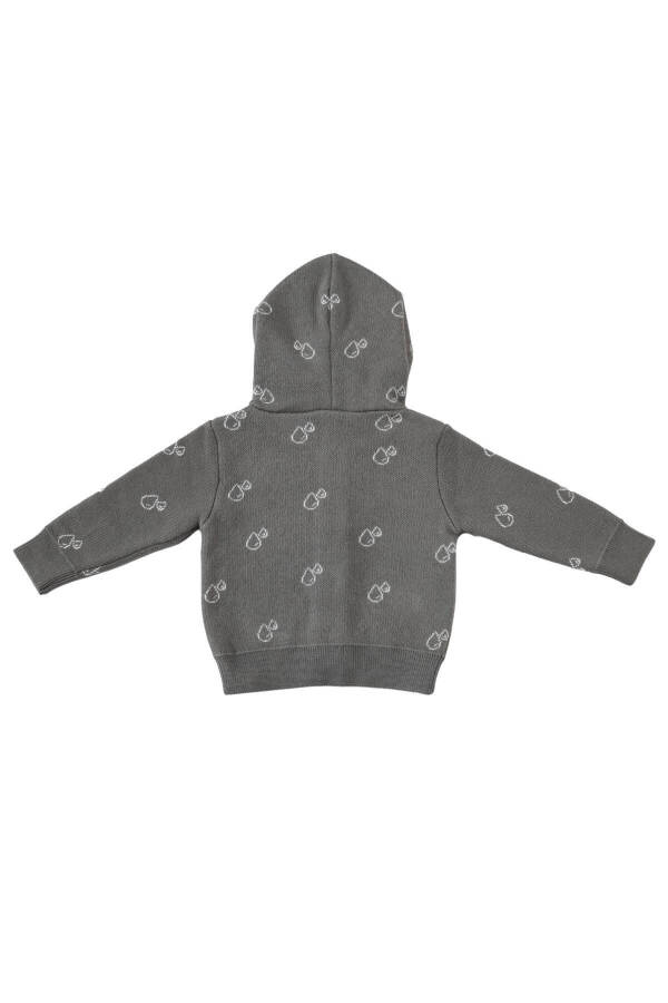 Hooded Patterned Organic Cotton Baby And Children's Hoodie Grey - 2