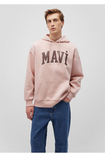 Hooded Pink Sweatshirt with Logo Print 067149-71150 - 19