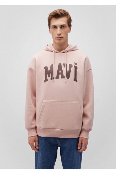 Hooded Pink Sweatshirt with Logo Print 067149-71150 - 21