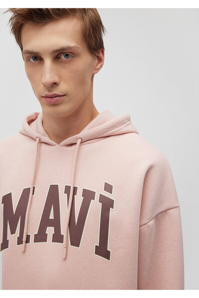 Hooded Pink Sweatshirt with Logo Print 067149-71150 - 23