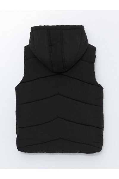 Hooded Printed Baby Boy Puffer Vest - 3