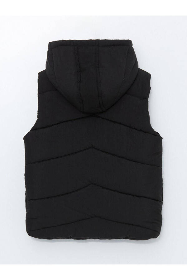 Hooded Printed Baby Boy Puffer Vest - 3
