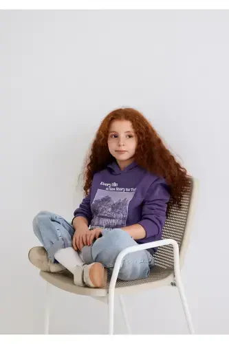 Hooded Printed Purple Sweatshirt 7s10054-88135 - MAVI (1)