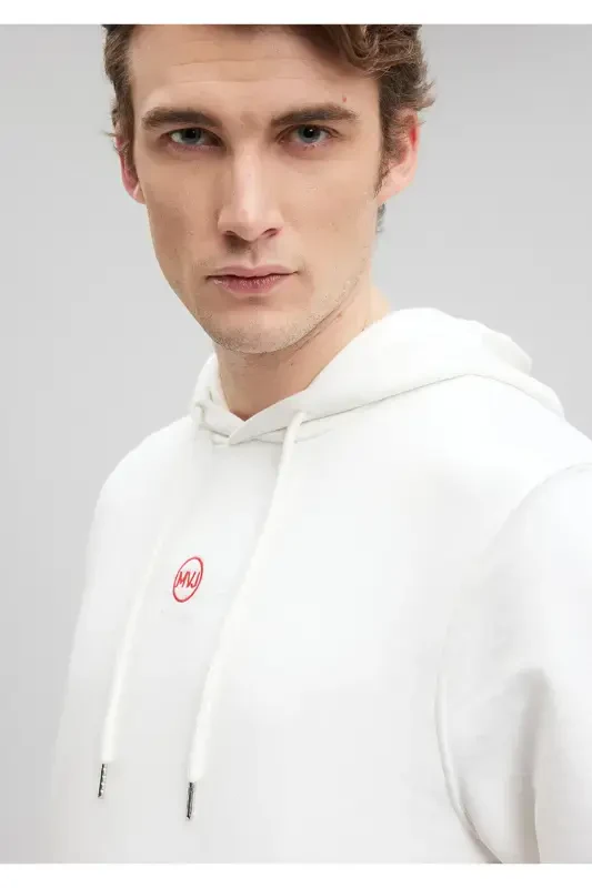 Hooded Printed White Sweatshirt 0s10077-70057 - 6