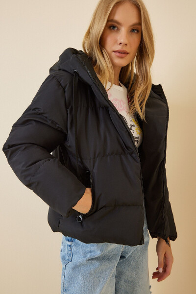 Hooded Puffer Jacket BLACK - 4