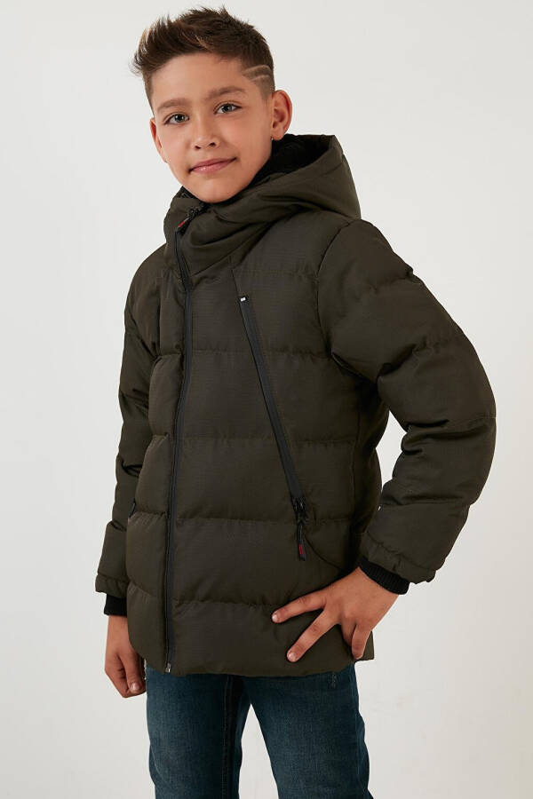 Hooded Puffer Jacket with Fleece Lined Zippered Pockets 5760040 - 14