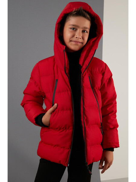 Hooded Puffer Jacket with Fleece Lined Zippered Pockets 5760040 - 7