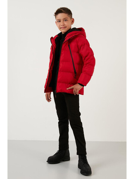 Hooded Puffer Jacket with Fleece Lined Zippered Pockets 5760040 - 8