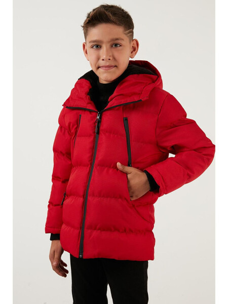 Hooded Puffer Jacket with Fleece Lined Zippered Pockets 5760040 - 9