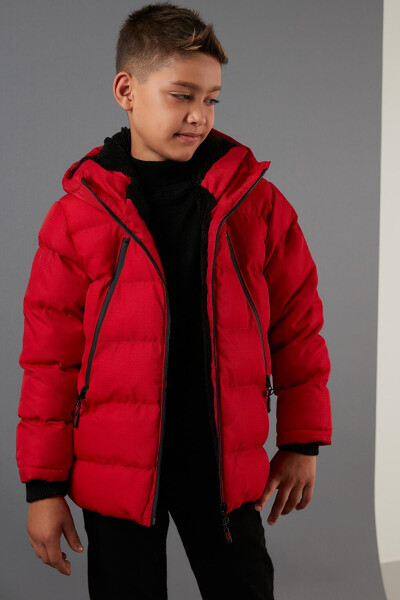 Hooded Puffer Jacket with Fleece Lined Zippered Pockets 5760040 - 11