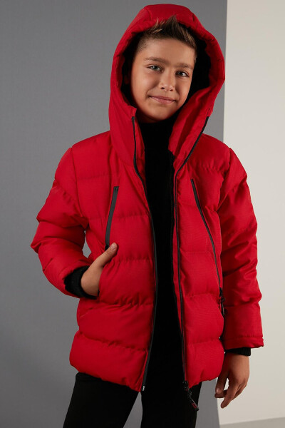 Hooded Puffer Jacket with Fleece Lined Zippered Pockets 5760040 - 12