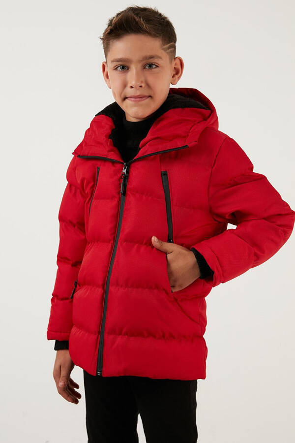 Hooded Puffer Jacket with Fleece Lined Zippered Pockets 5760040 - 14