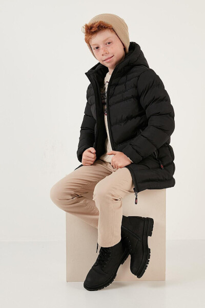 Hooded Puffer Jacket with Zipper Pockets 6492324 - 13