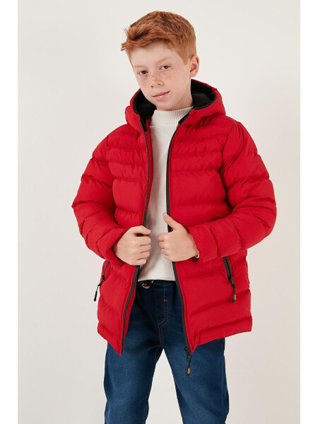 Hooded Puffer Jacket with Zippered Pockets 6492324 