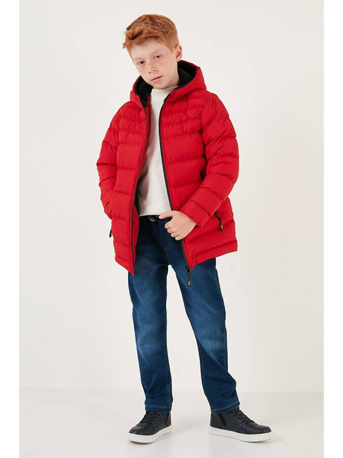 Hooded Puffer Jacket with Zippered Pockets 6492324 - 2