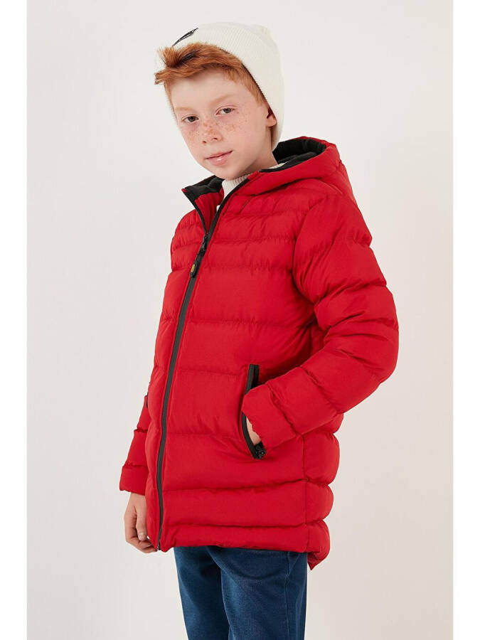 Hooded Puffer Jacket with Zippered Pockets 6492324 - 3