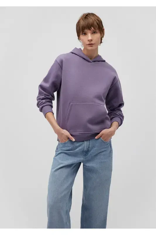 Hooded Purple Basic Sweatshirt 167299-70608 - 1
