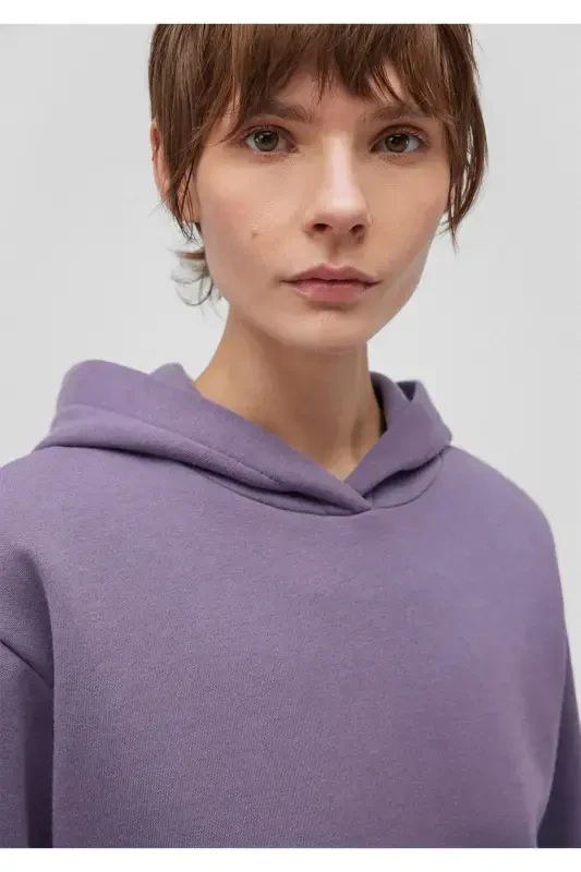 Hooded Purple Basic Sweatshirt 167299-70608 - 5