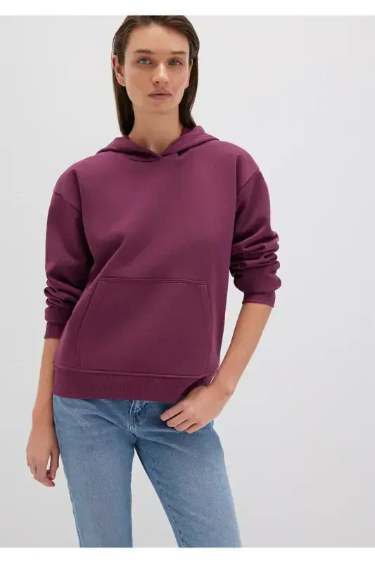 Hooded Purple Basic Sweatshirt 167299-70670 - 2
