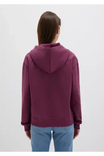Hooded Purple Basic Sweatshirt 167299-70670 - 4