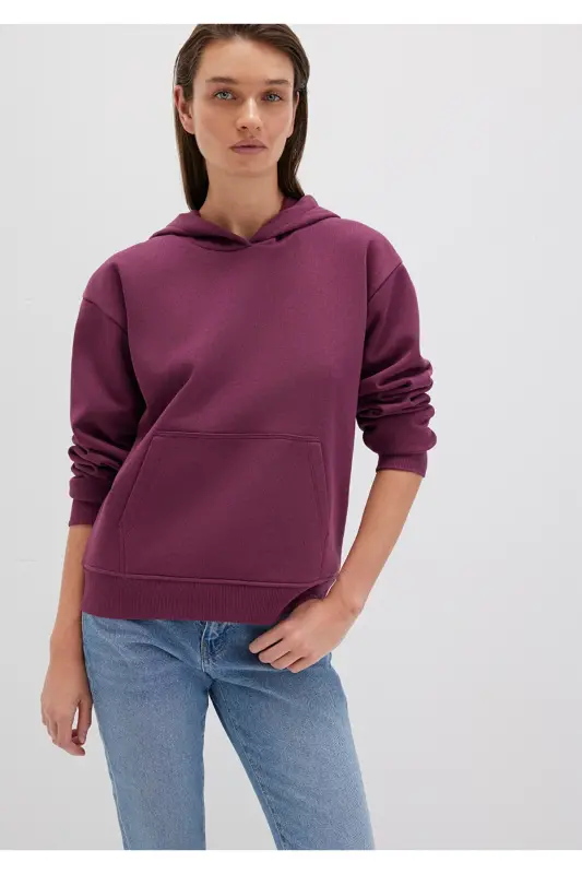 Hooded Purple Basic Sweatshirt 167299-70670 - 2
