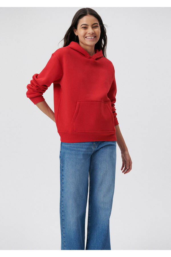 Hooded Red Basic Sweatshirt 167299-82054 - 20