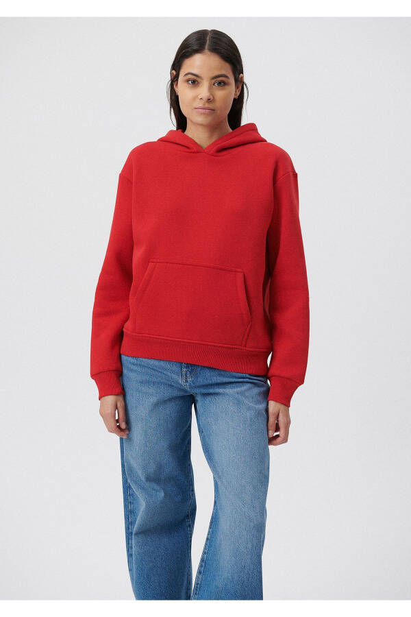 Hooded Red Basic Sweatshirt 167299-82054 - 9