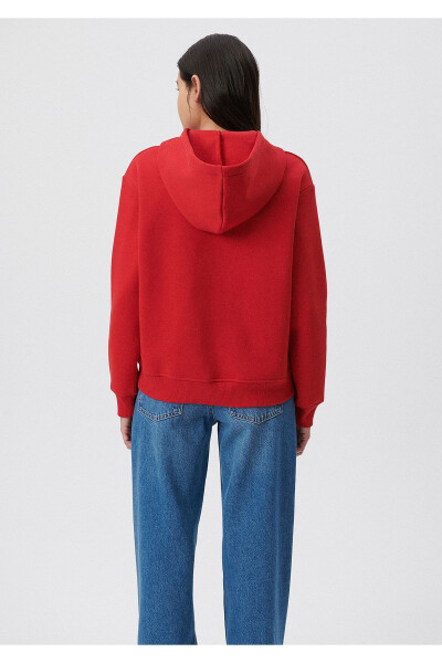 Hooded Red Basic Sweatshirt 167299-82054 - 4