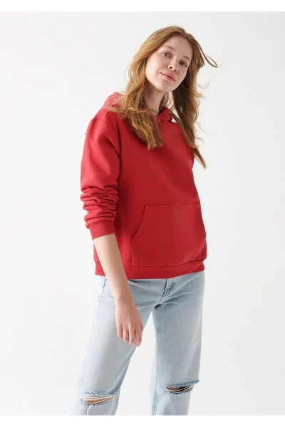 Hooded Red Sweatshirt 8816127-34329 - MAVI