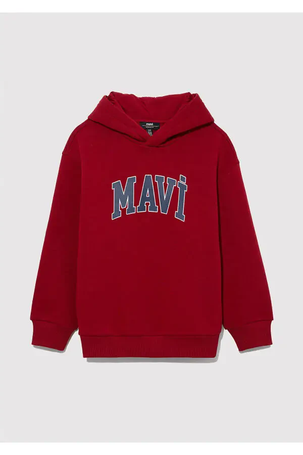 Hooded Red Sweatshirt with Logo 6610110-70392 - 2