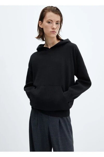 Hooded Sweatshirt with Front Pocket - MANGO