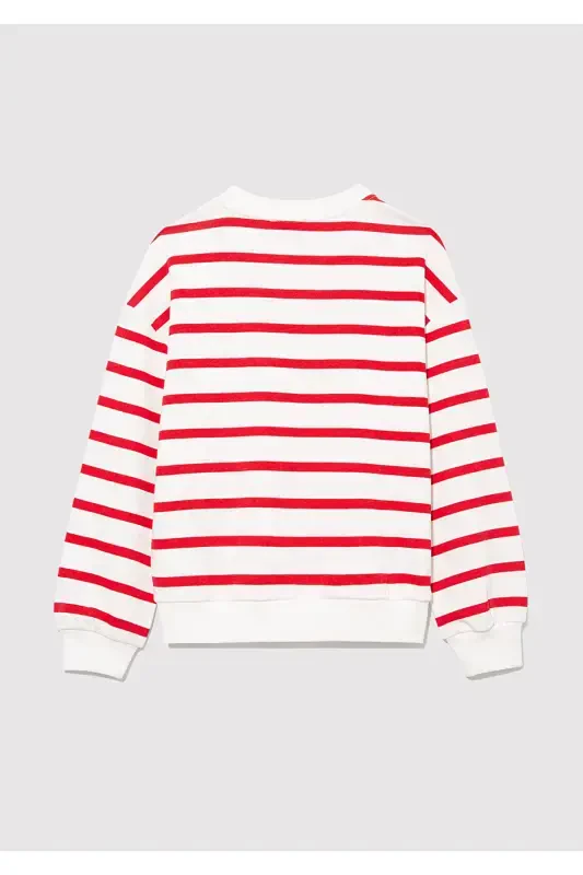 Hooded Sweatshirt with Logo and Red Stripes 7s10038-82054 - 4