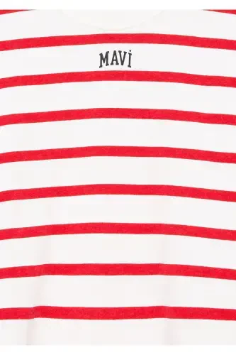 Hooded Sweatshirt with Logo and Red Stripes 7s10038-82054 - 6