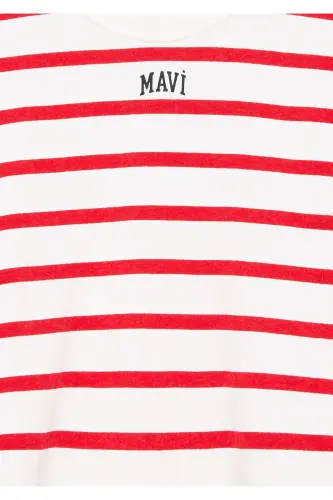 Hooded Sweatshirt with Logo and Red Stripes 7s10038-82054 - 6