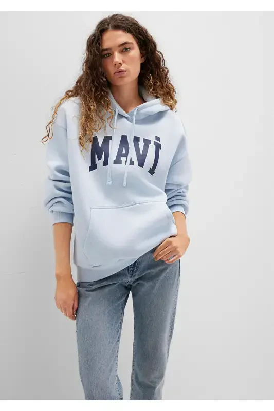 Hooded Sweatshirt with Logo Print 1600361-70717 - MAVI