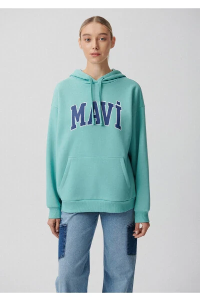 Hooded Sweatshirt with Logo Print 1600361-71463 - MODAZONE (1)