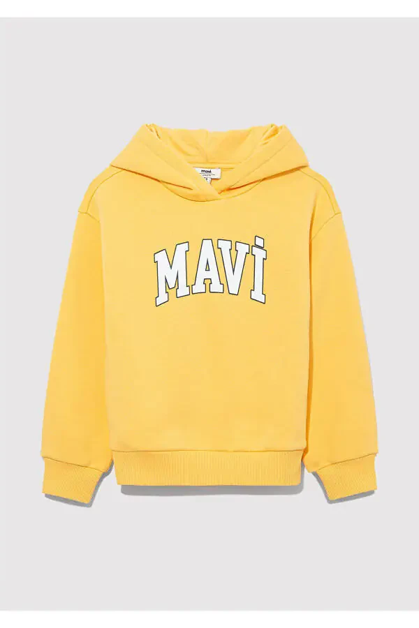 Hooded Sweatshirt with Logo, Yellow 7610035-71377 - 2